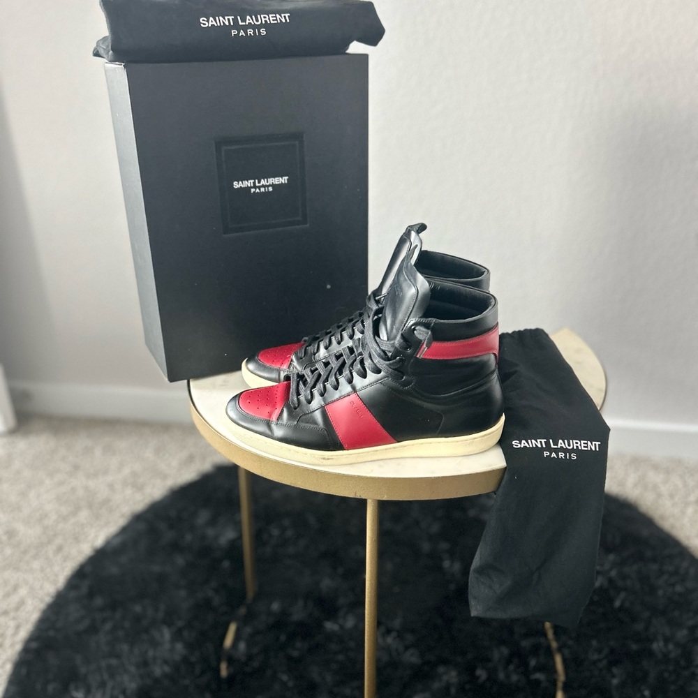 Saint Laurent Men's leather sneakers| designer | street wear | high top - Picture 3 of 4